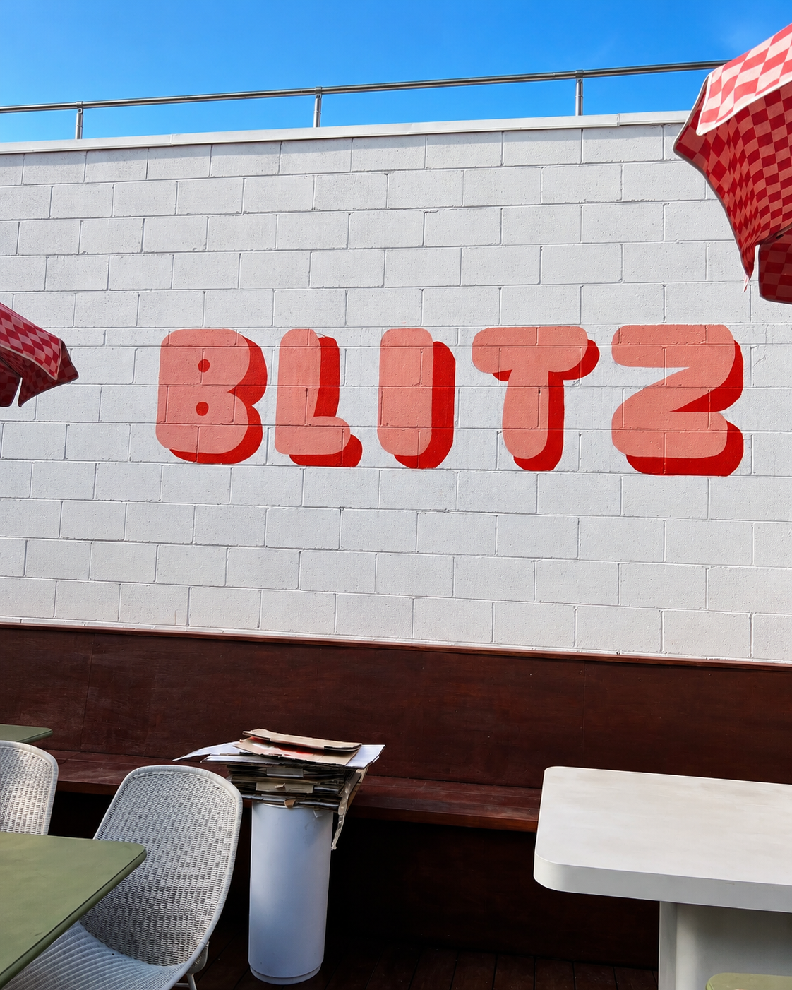 The Blitz mural overlooking the venue's patio