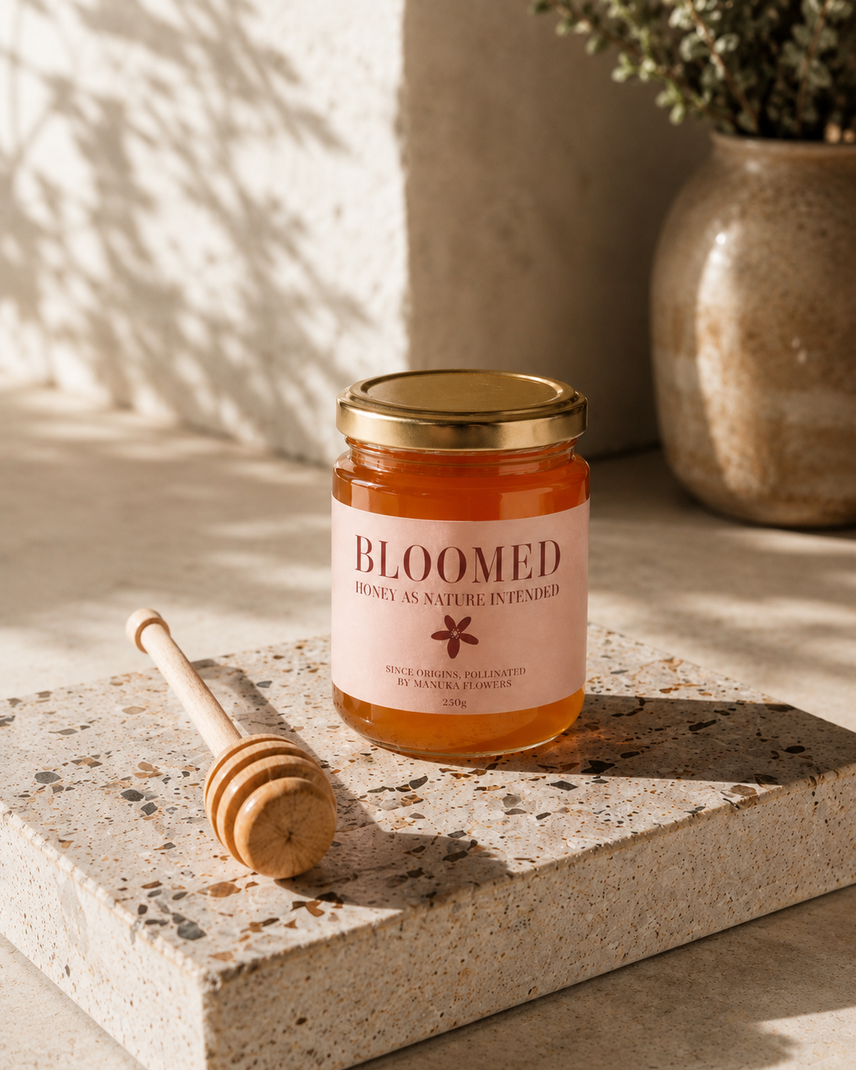 Bloomed single honey jar