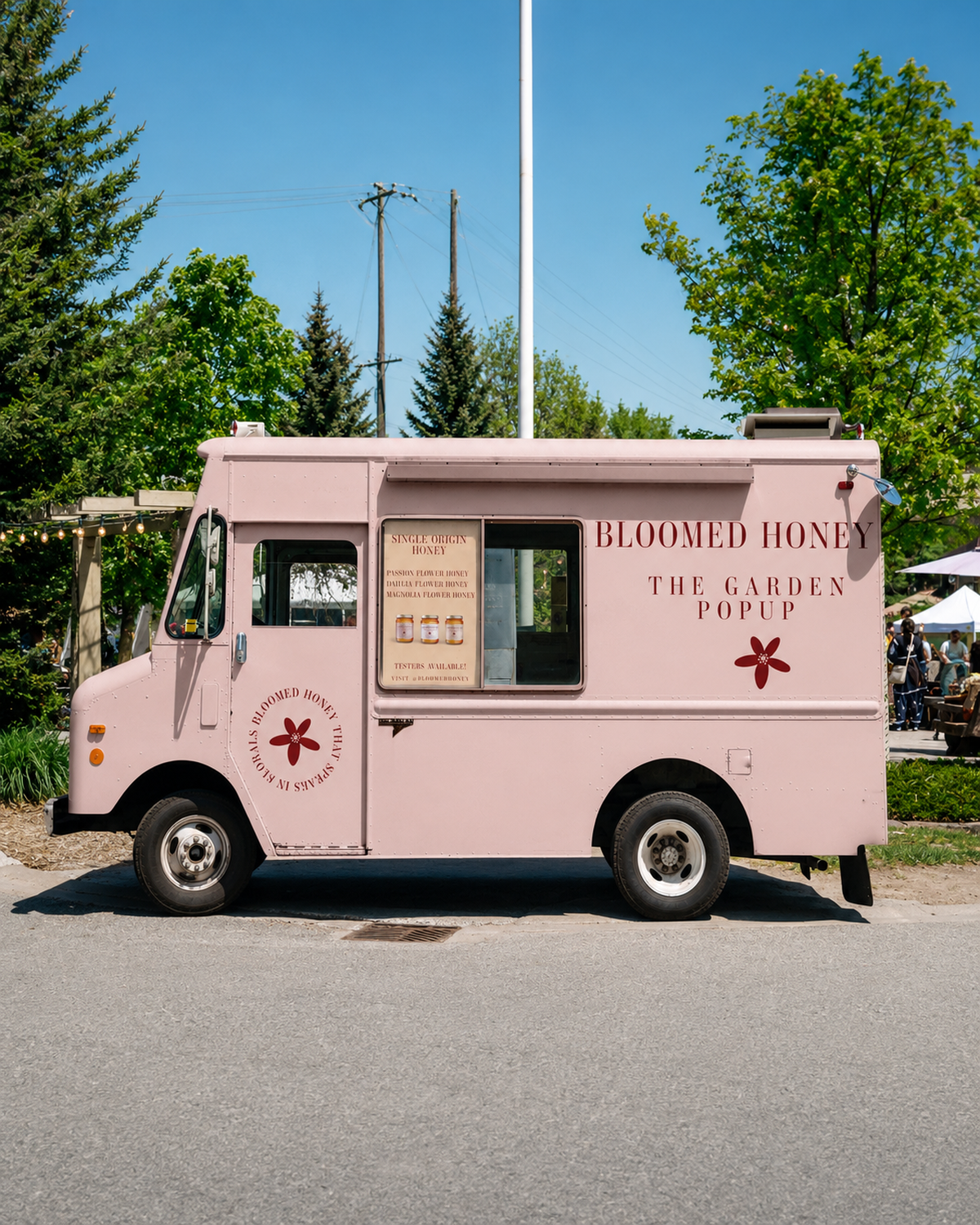 Bloomed garden pop-up truck