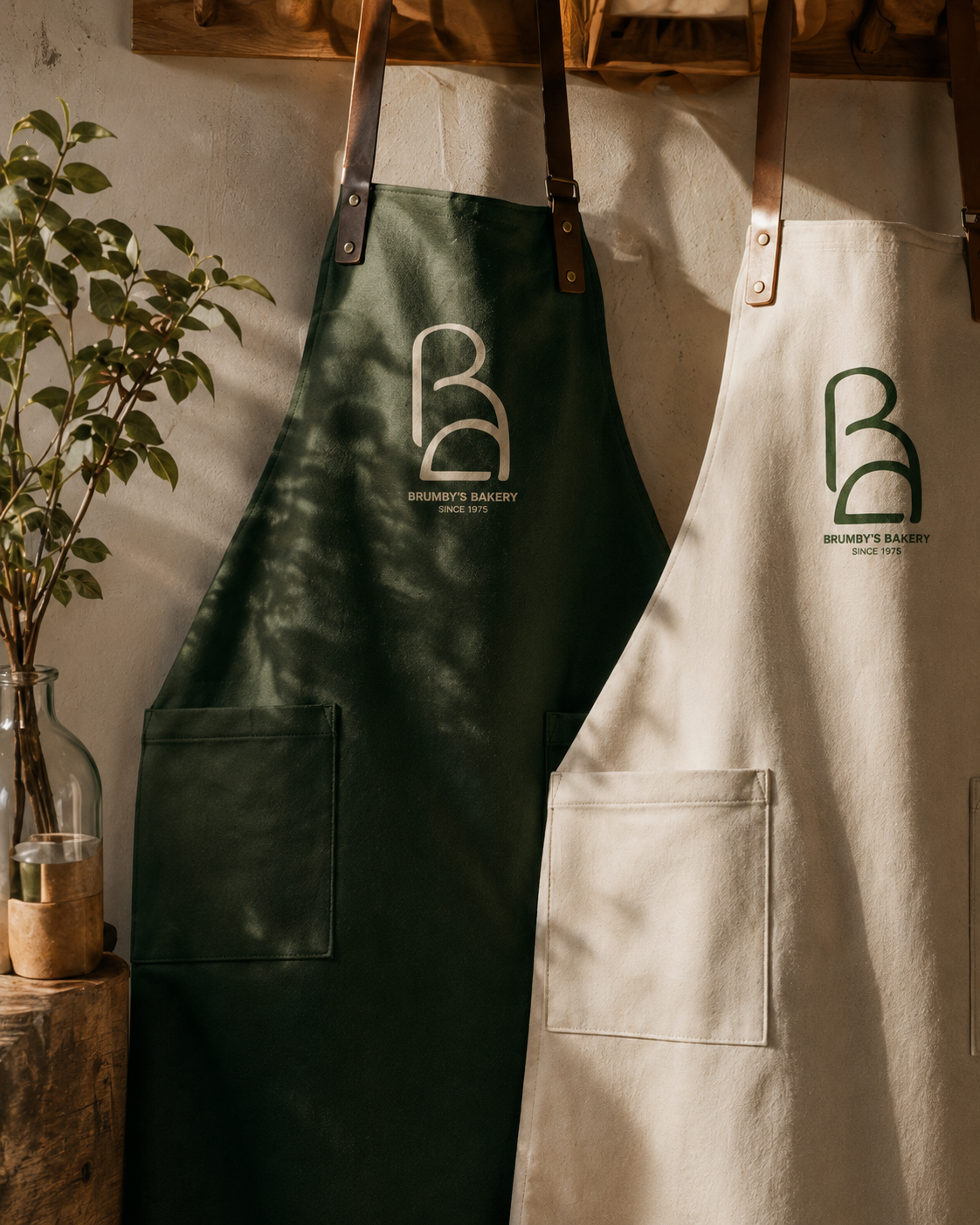 Brumbys monogram aprons