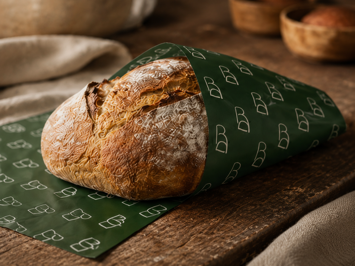 Brumbys monogram green bread wrap