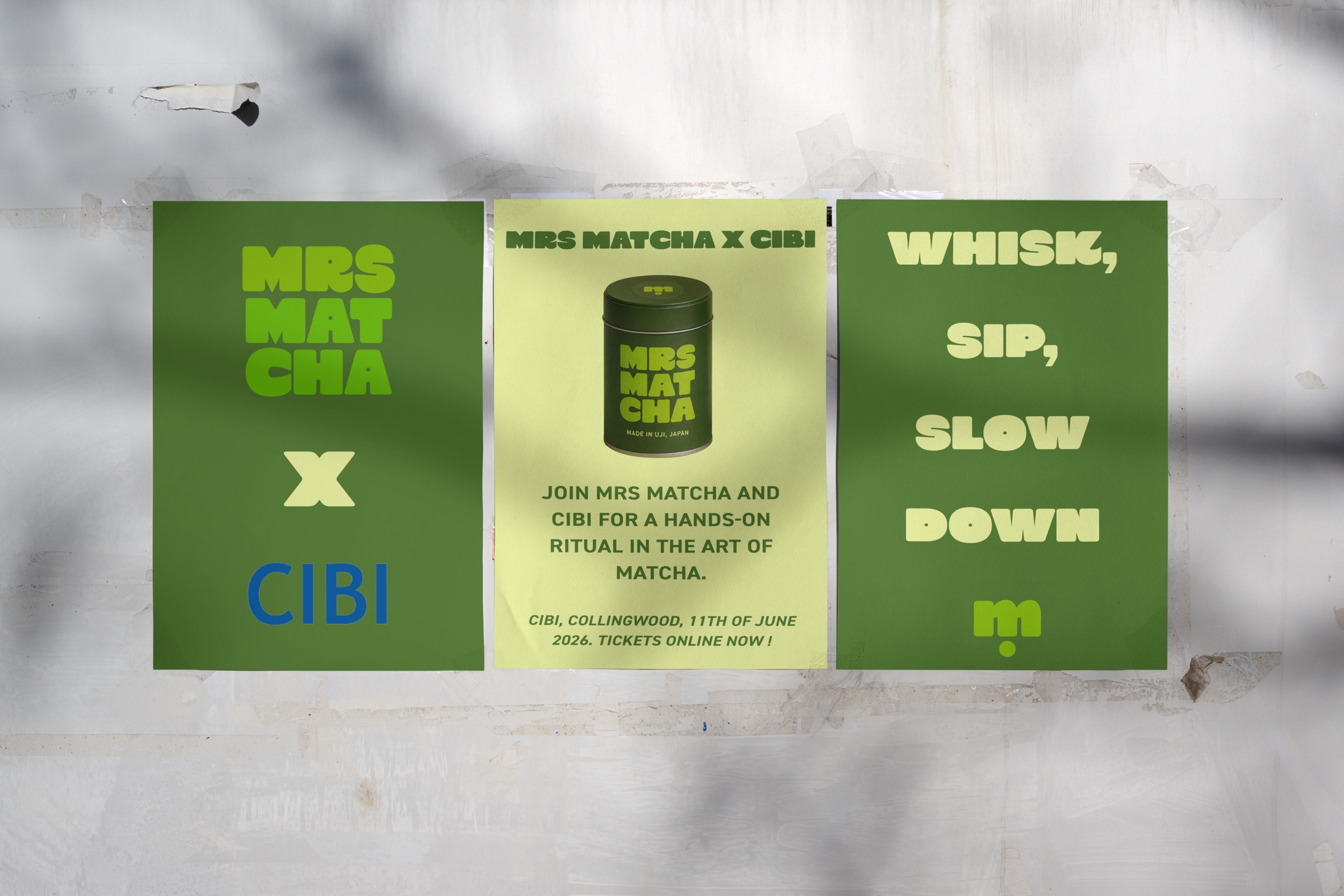 Mrs Matcha x CIBI workshop poster campaign